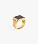 Fused Woven Gemstone Square Signet Ring