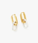 Ovate Double Link Hoop Earrings